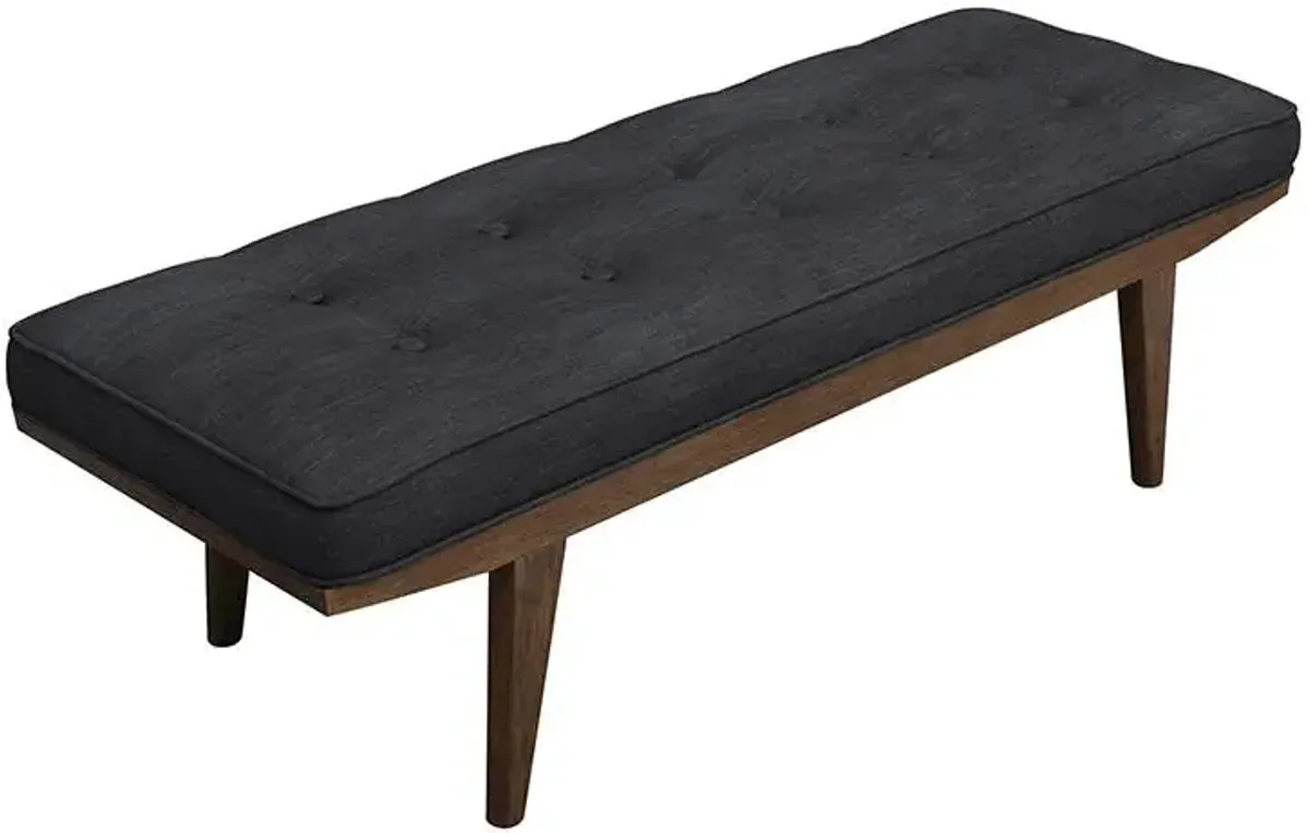 Coaster Wilson Fabric Upholstered Tufted Accent Bench Grey