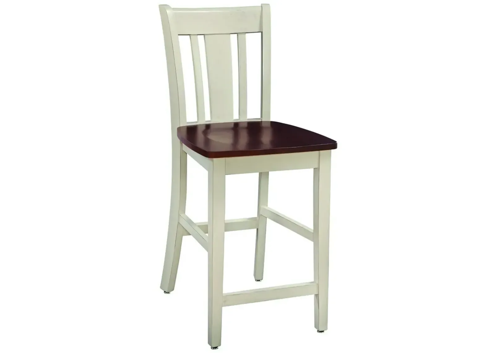 John Thomas Dining Essentials San Remo Wood Stool in Almond & Espresso