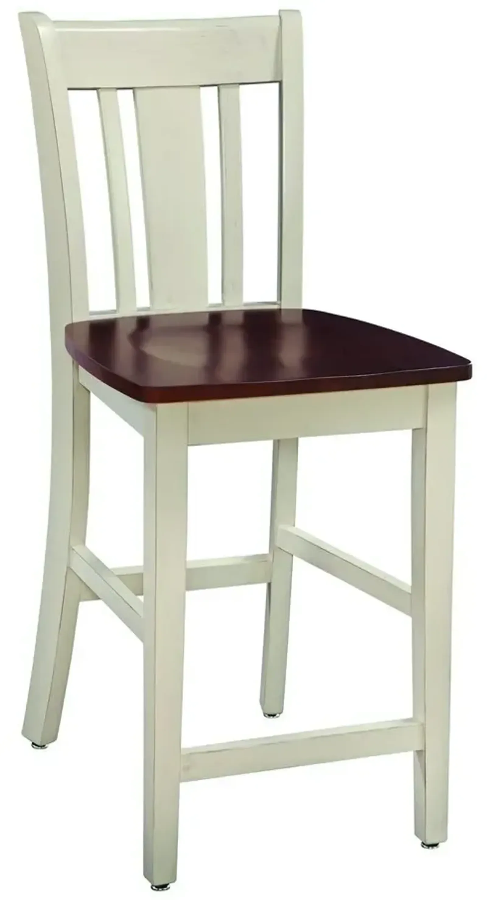 John Thomas Dining Essentials San Remo Wood Stool in Almond & Espresso