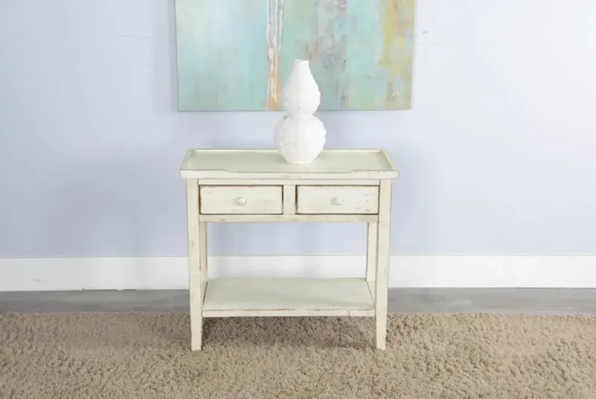 Sunny Designs Marina White Sand 26 Inch Side Table