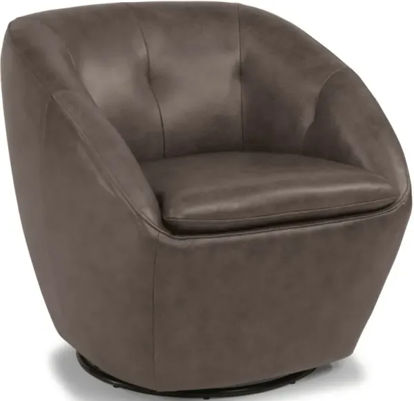 Flexsteel Wade Light Brown Swivel Barrel Chair
