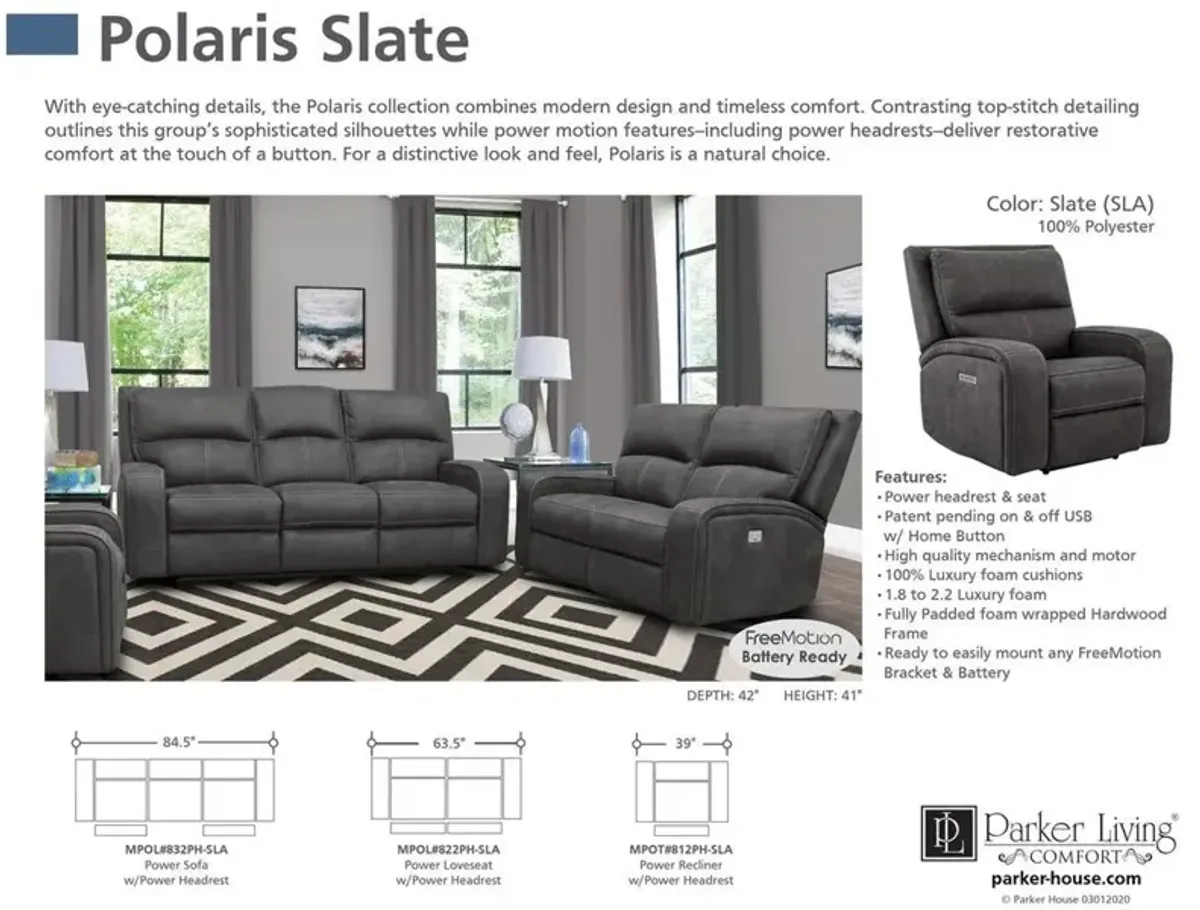 Parker House Polaris Collection Recliner in Slate