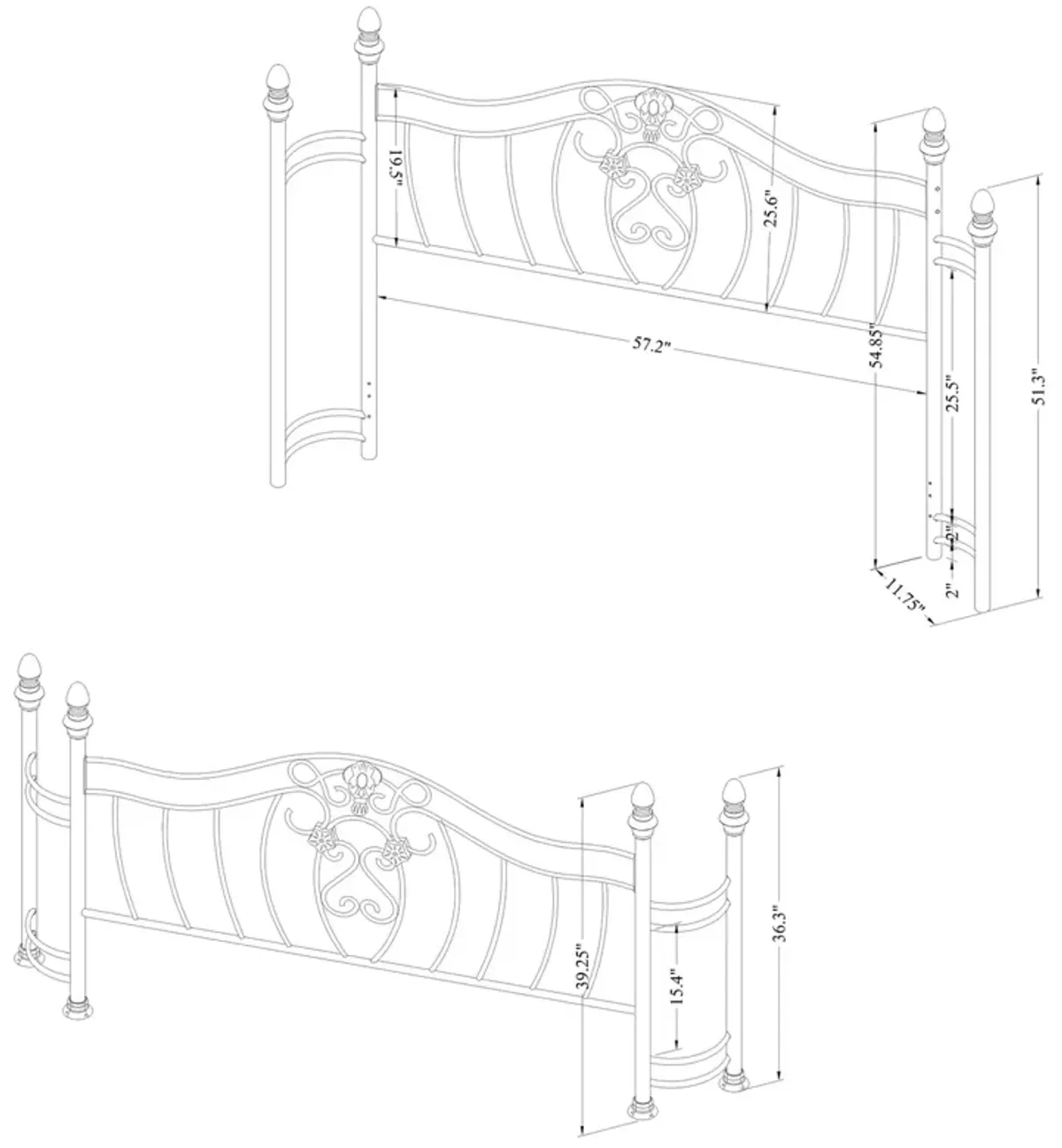 Coaster Sydney Metal Queen Open Frame Bed Antique Brushed Gold