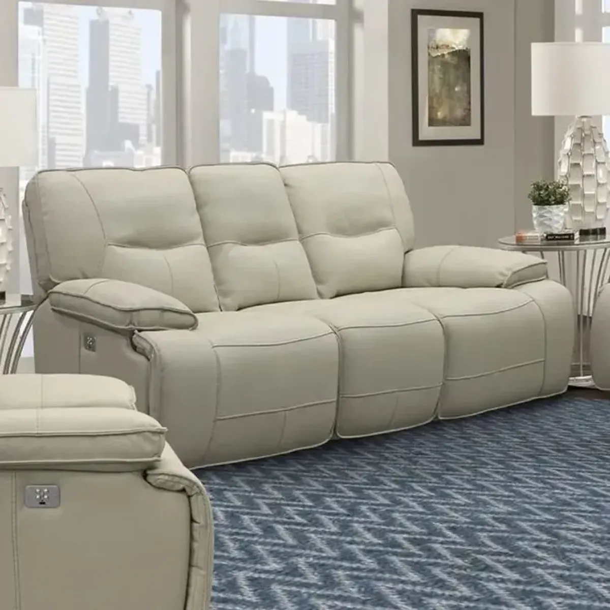 Parker House Spartacus Power Reclining Sofa in Oyster Color