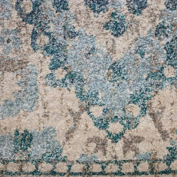 Dalyn Vintage Medallion Dreams Antigua Linen 5'X8' Area Rug in Distressed Blue Hues