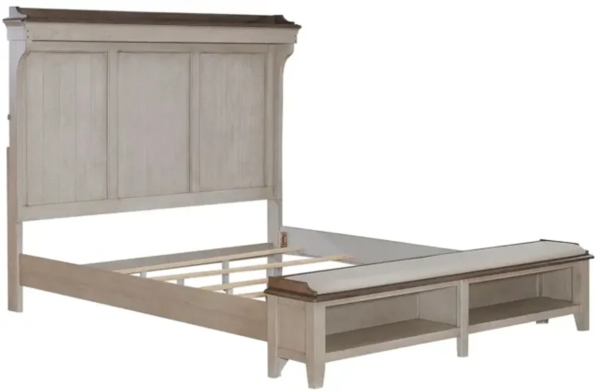 Liberty Furniture Ivy Hollow Weathered Linen King Mantle Storage Bed