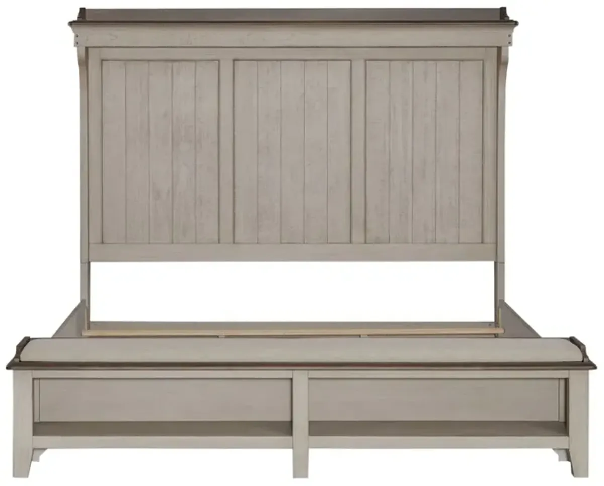 Liberty Furniture Ivy Hollow Weathered Linen King Mantle Storage Bed