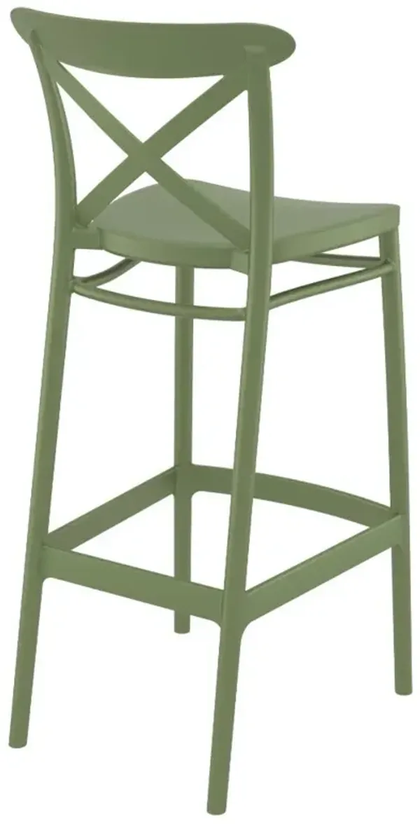 Compamia Cross Bar Stool Olive Green