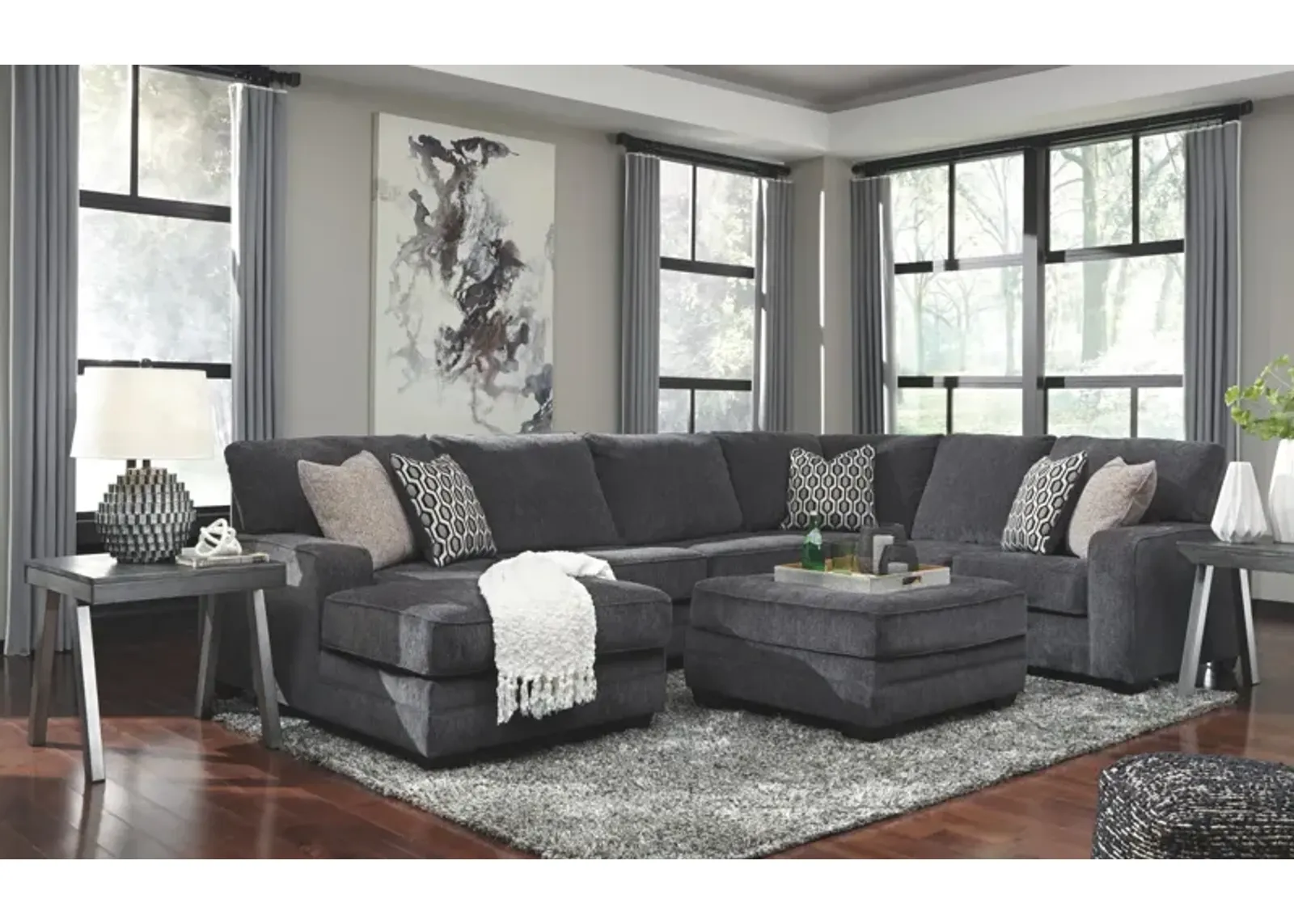 Ashley Tracling 3-Piece Sectional with Chaise Left-Arm Facing Slate