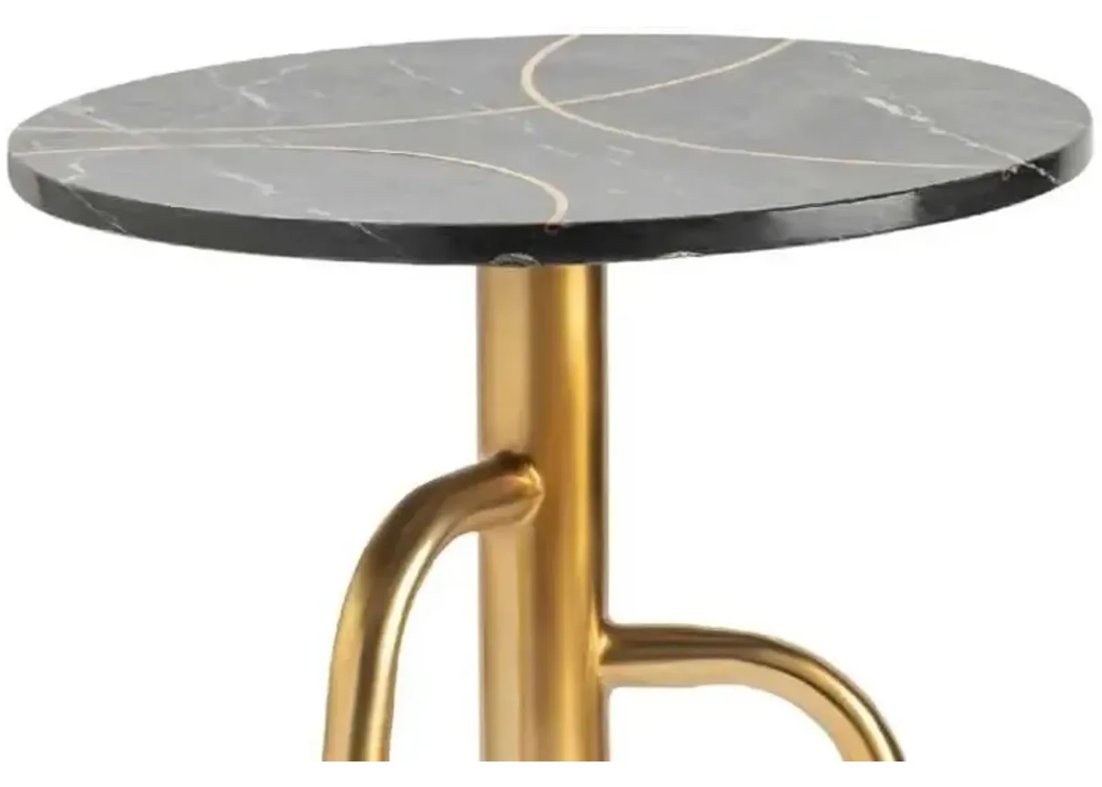 AVA BLACK & GOLD ACCENT TABLE