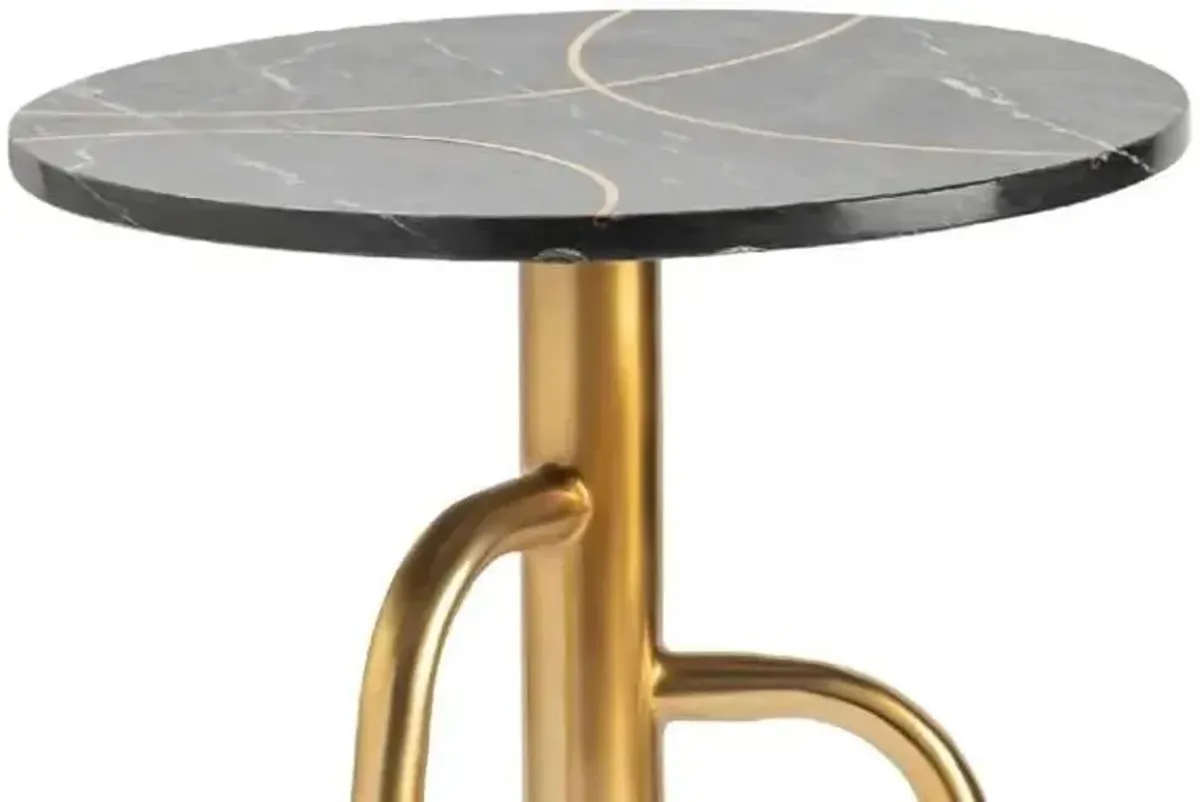 AVA BLACK & GOLD ACCENT TABLE