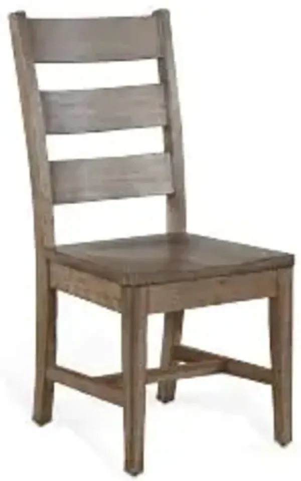 Sunny Designs Doe Valley Buckskin Ladderback Dining Chair with Stretchers Wood Seat