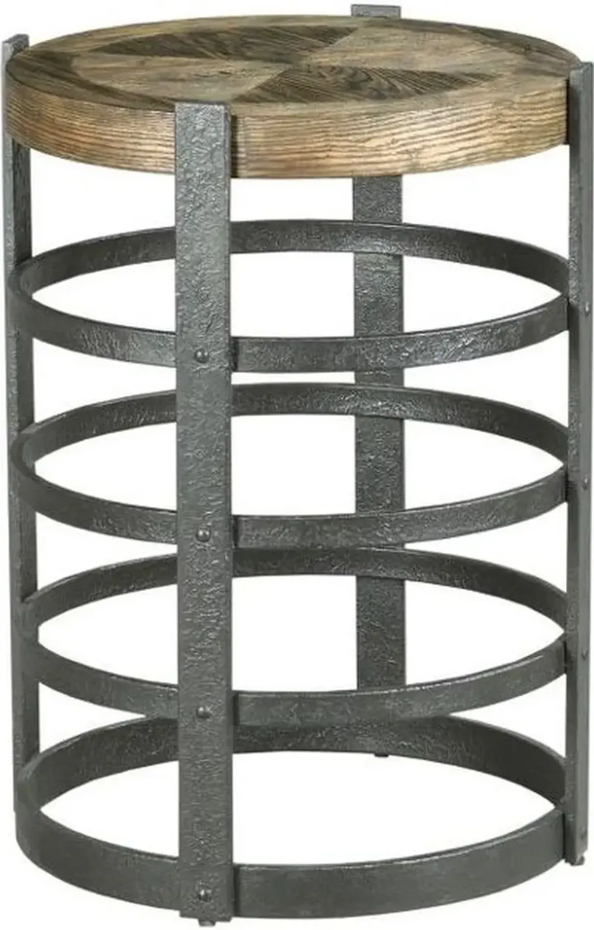 Hammary Hidden Treasures Barrel Strap End Table