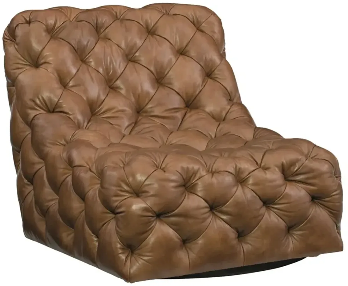 Bernhardt Rigby Brown Leather Swivel Chair