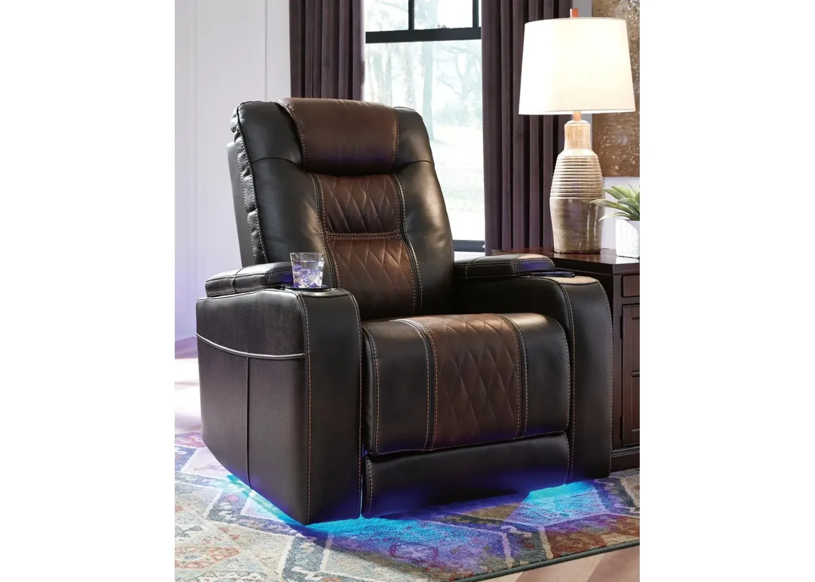 Ashley Composer Brown Adjustable Headrest Power Recliner