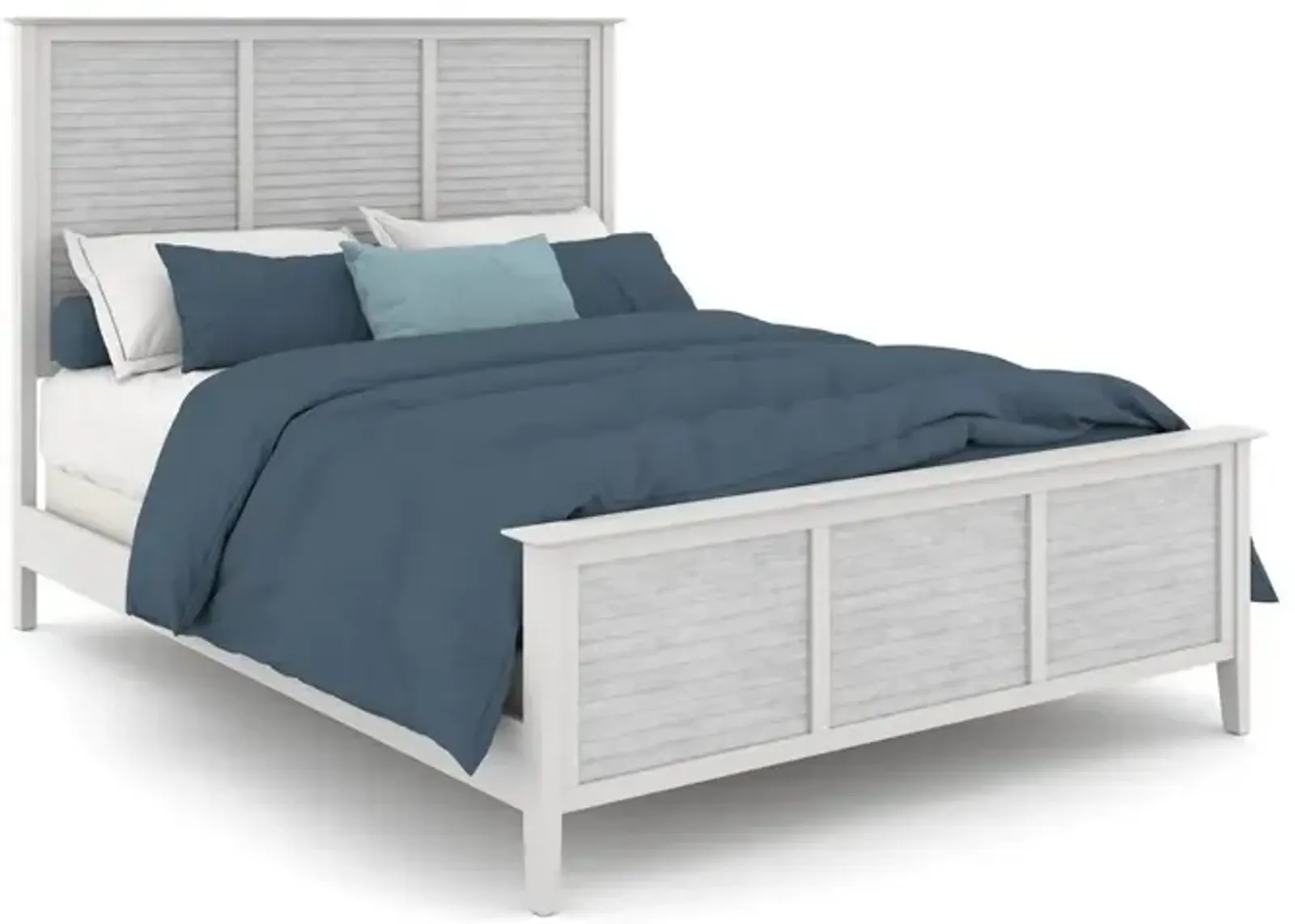 John Thomas High Tide Hampton Queen Bed in Chalk & White