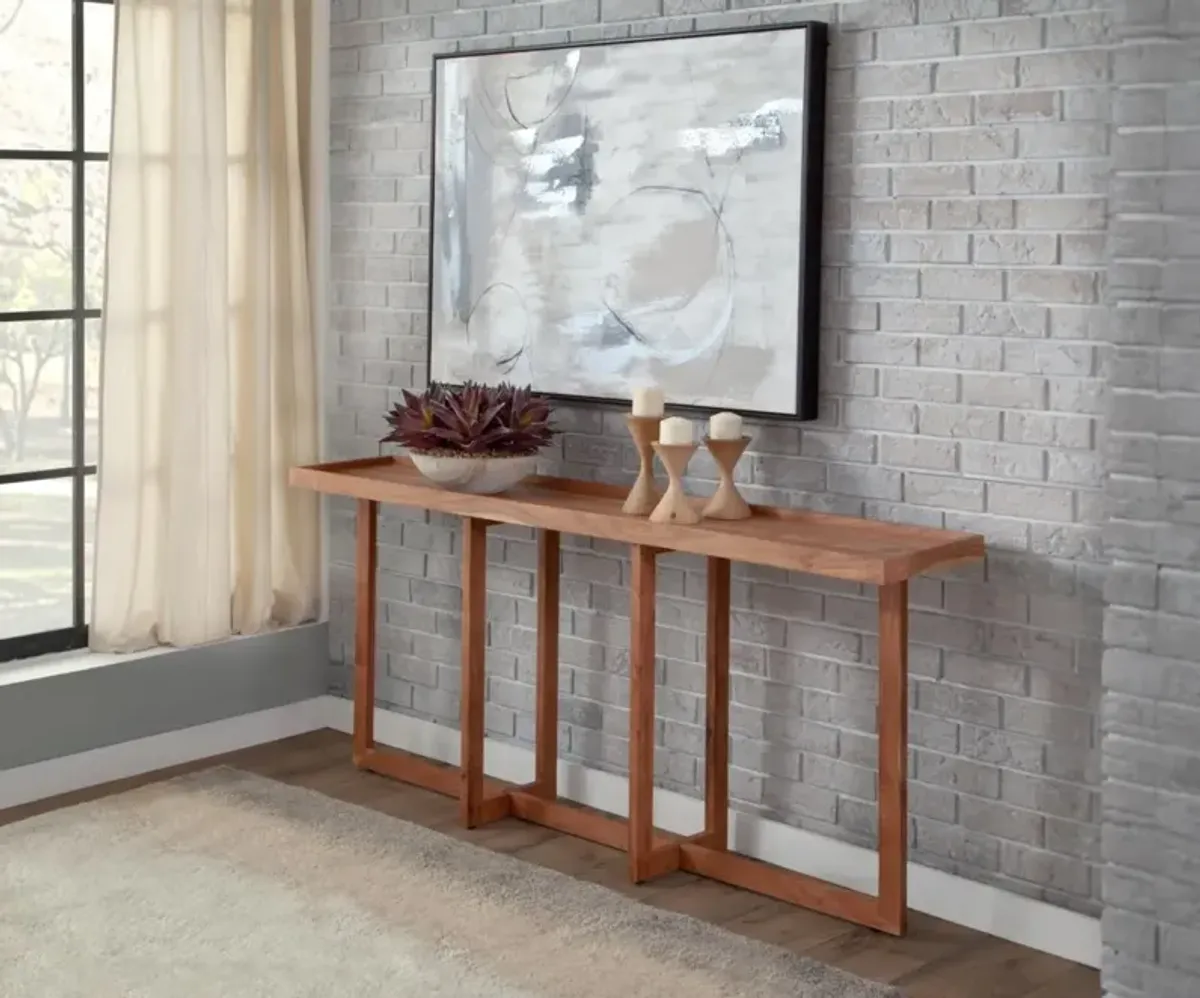 Martin Svensson Naples 72 Inch Solid Wood Sofa Console Table in Natural Acacia