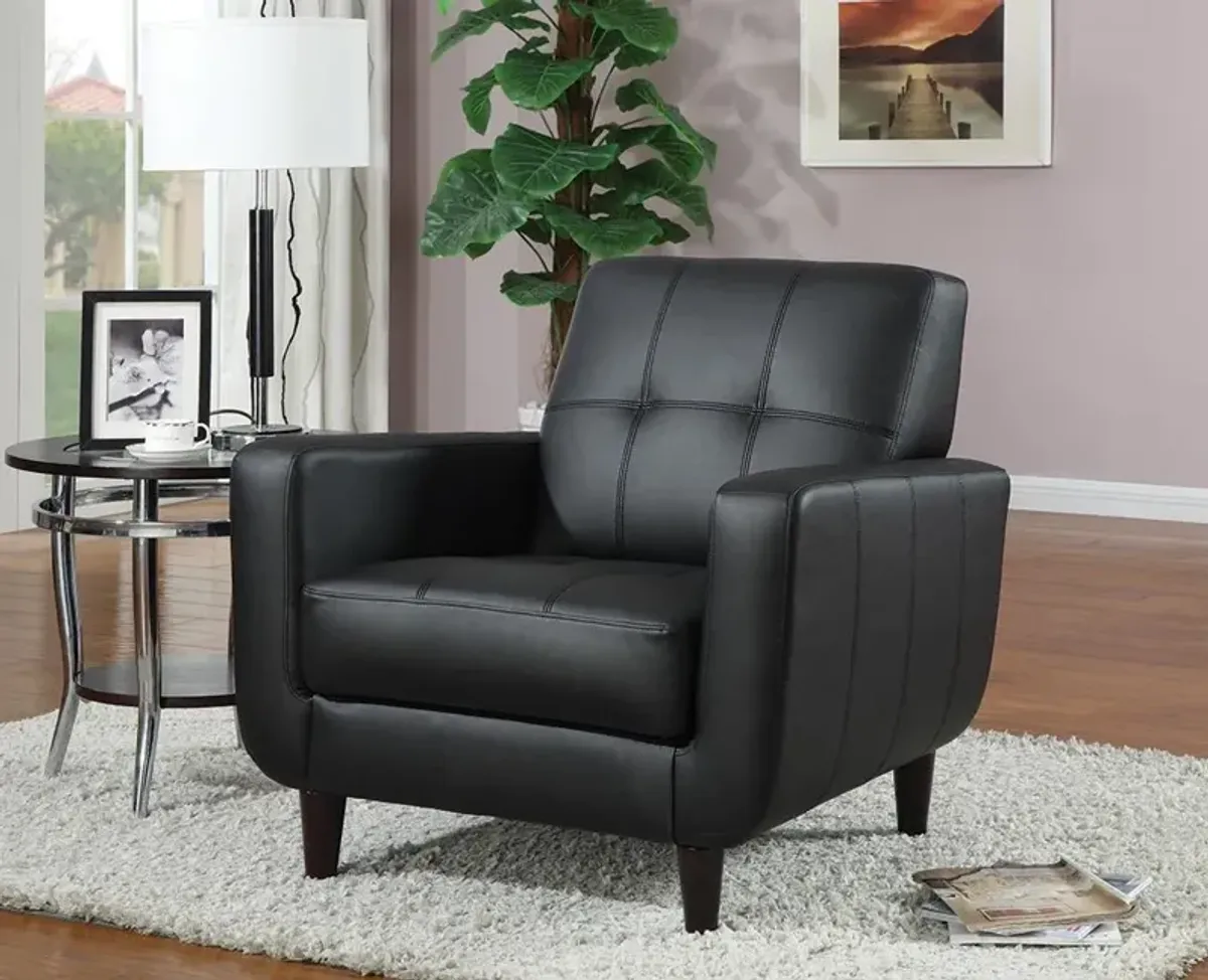 Coaster Aaron Upholstered Track Arm Tufted Accent Chair Black