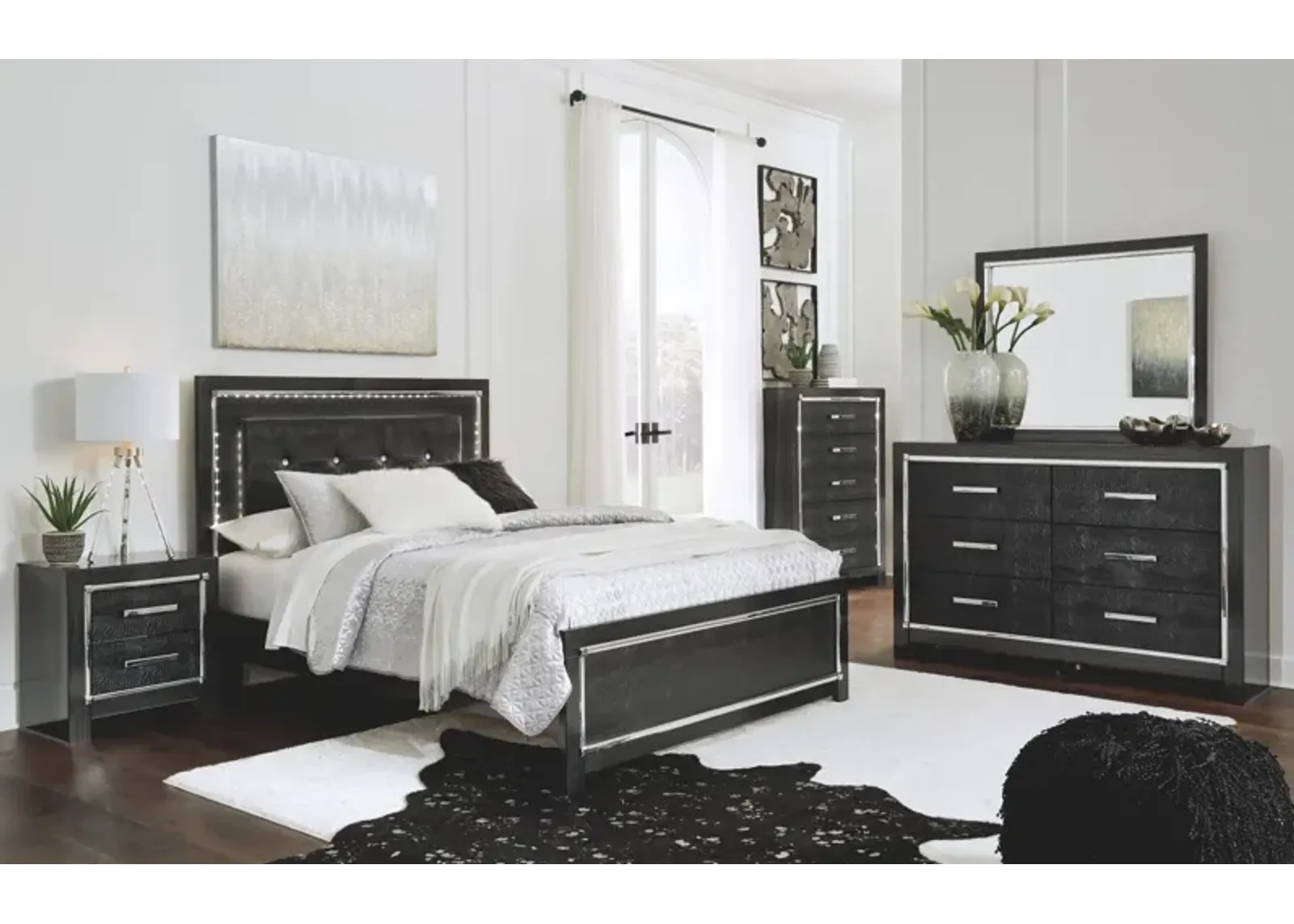 Ashley Kaydell Black Queen Upholstered Panel Bed