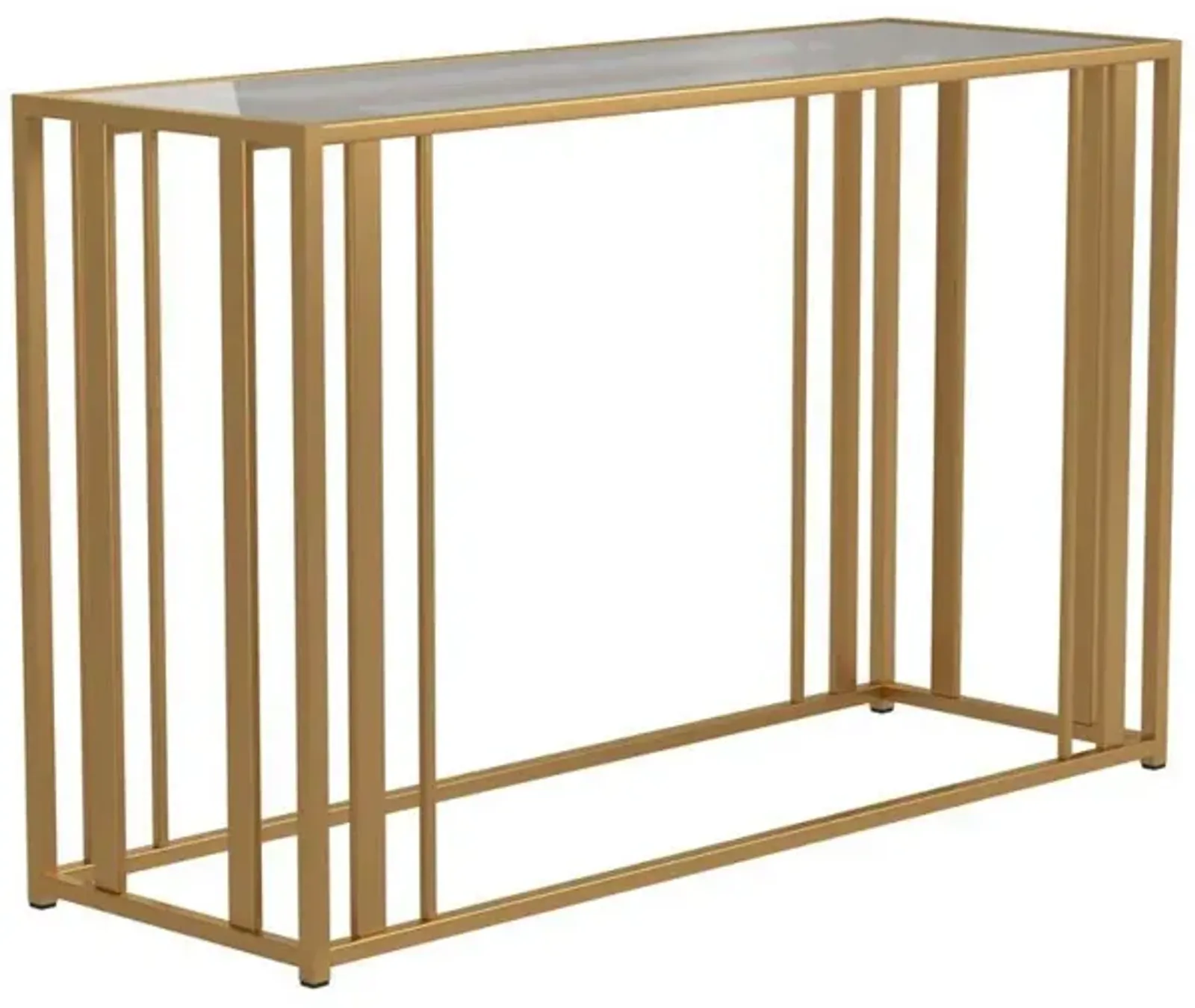 Coaster Adri Glass Top Entryway Sofa Console Table Matte Brass