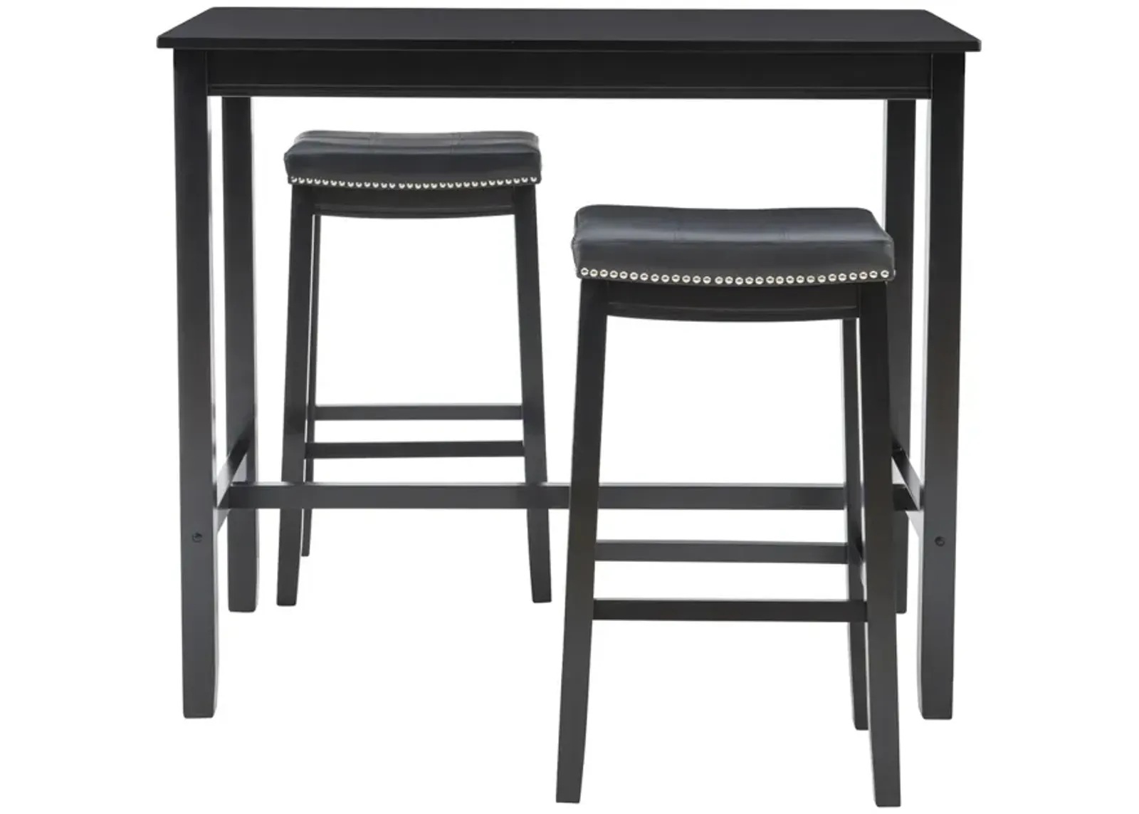 Linon Claridge 3-Piece Black Bar Stools & Table Set