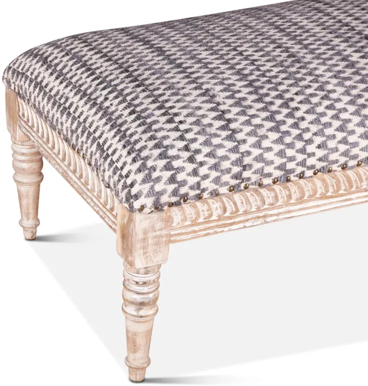 MARRAKECH UPHOLSTERED CHOCHO FABRIC OTTOMAN