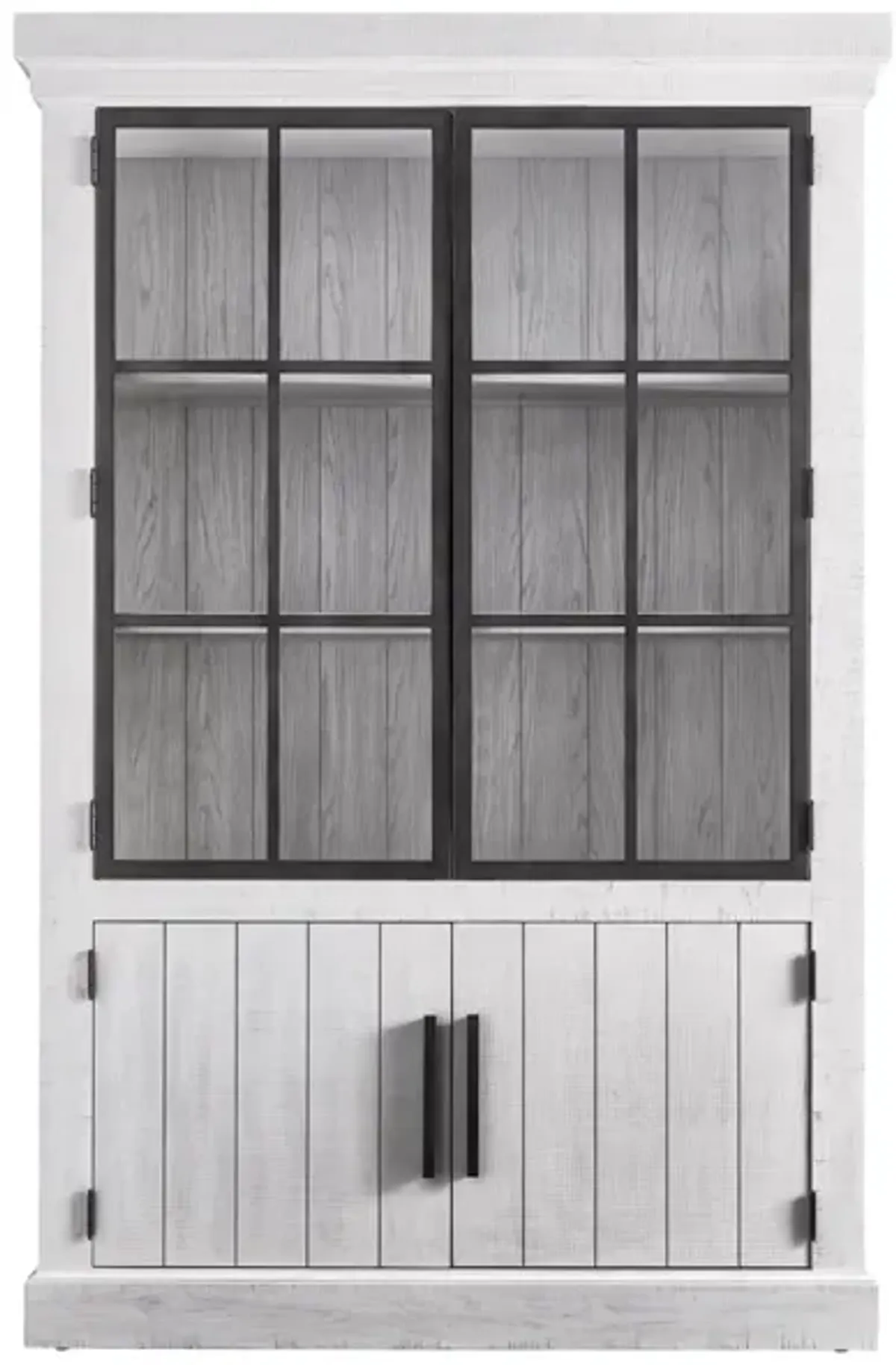 Universal Modern Farmhouse Huntley Rustic Oak Display Cabinet