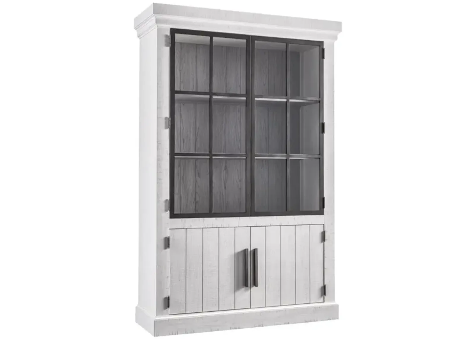 MODERN FARMHOUSE HUNTLEY RUSTIC OAK DISPLAY CABINET