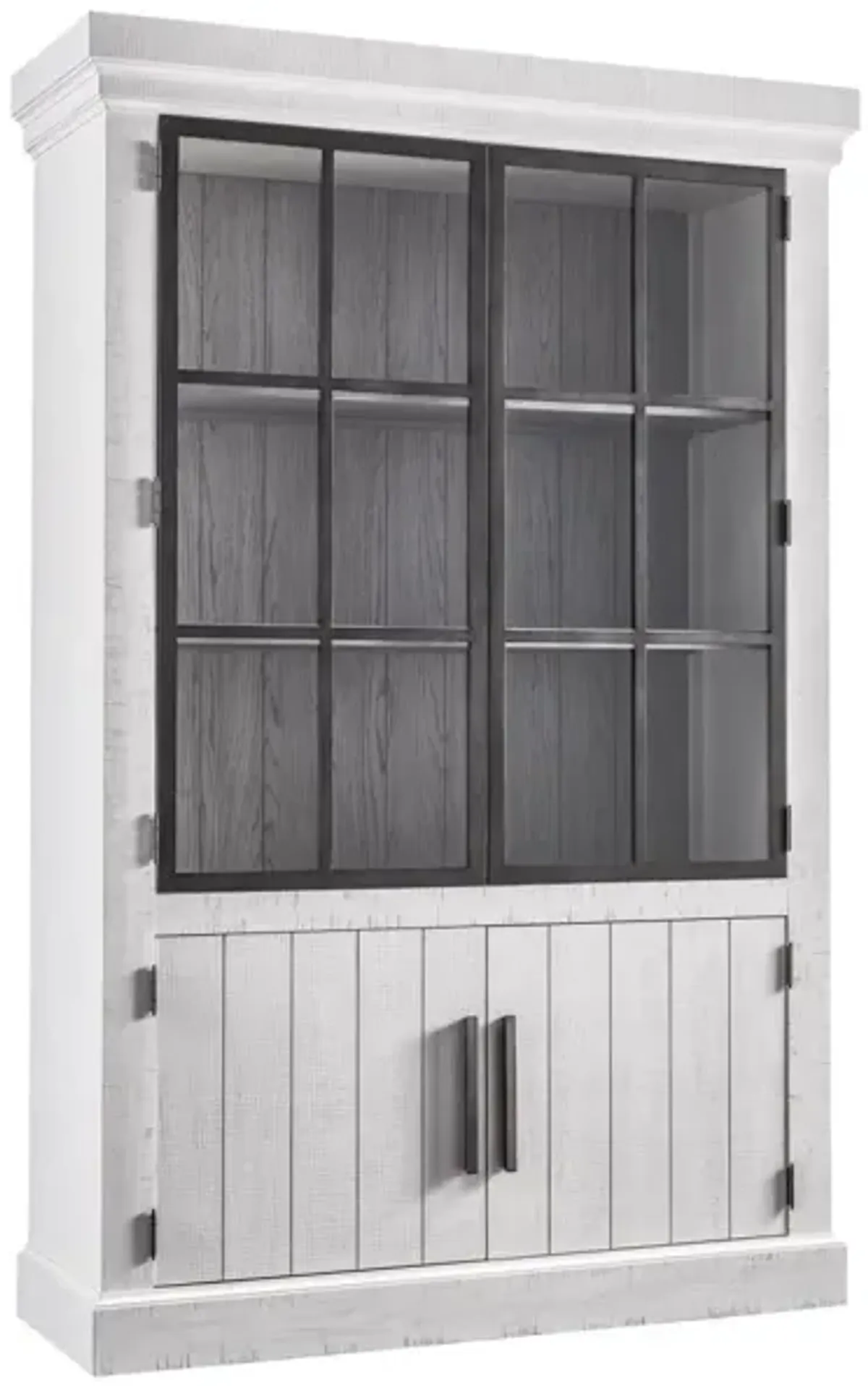 Universal Modern Farmhouse Huntley Rustic Oak Display Cabinet