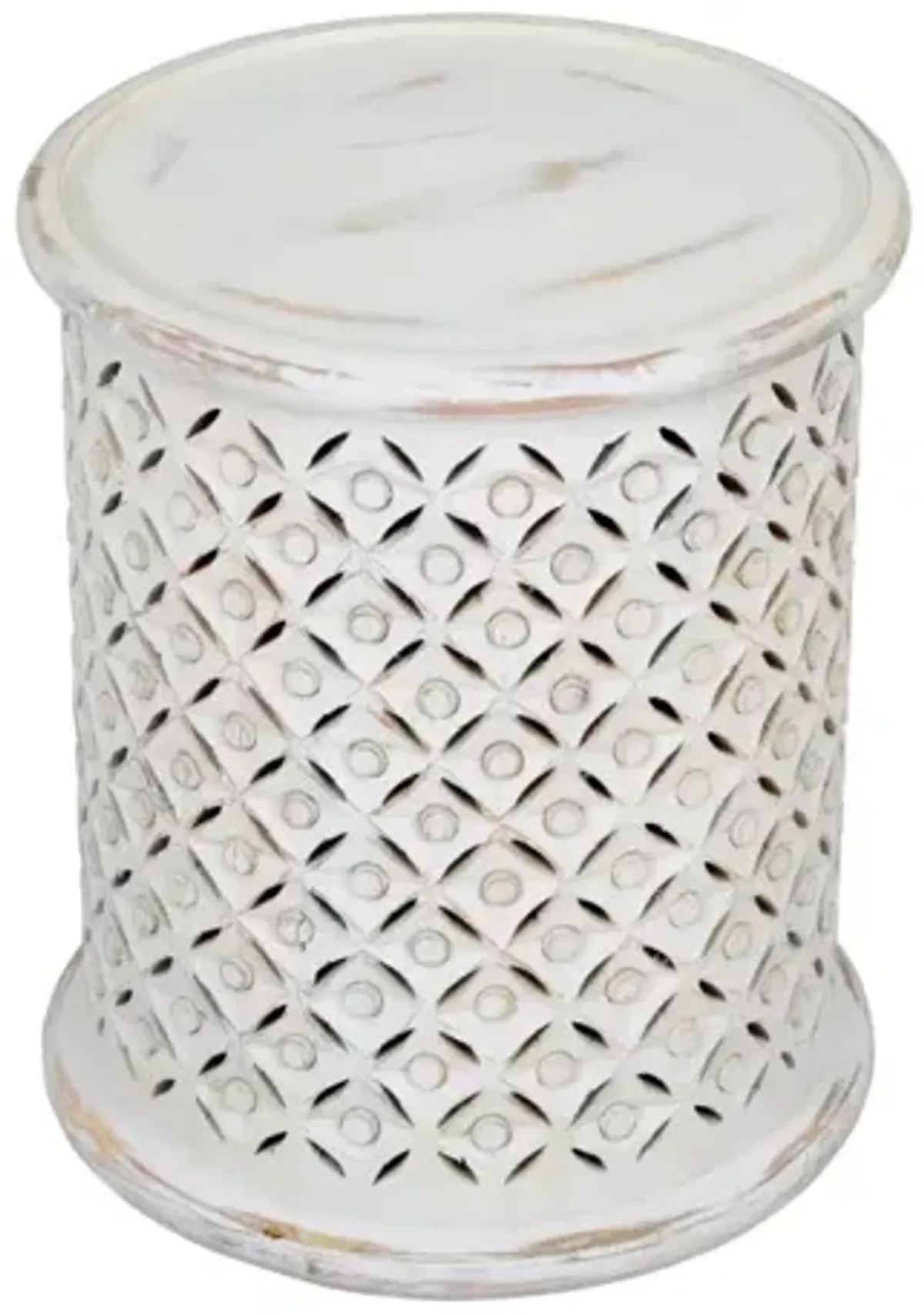 Jofran Decker Small Drum Table Ant White