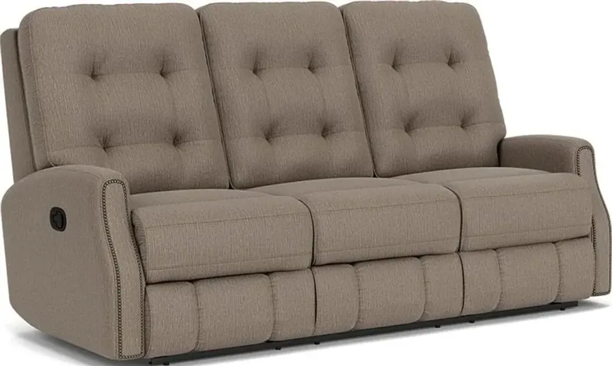 Flexsteel Devon Brown Pewter Reclining Sofa