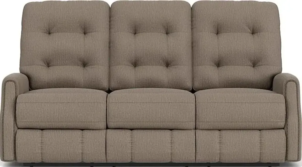 Flexsteel Devon Brown Pewter Reclining Sofa