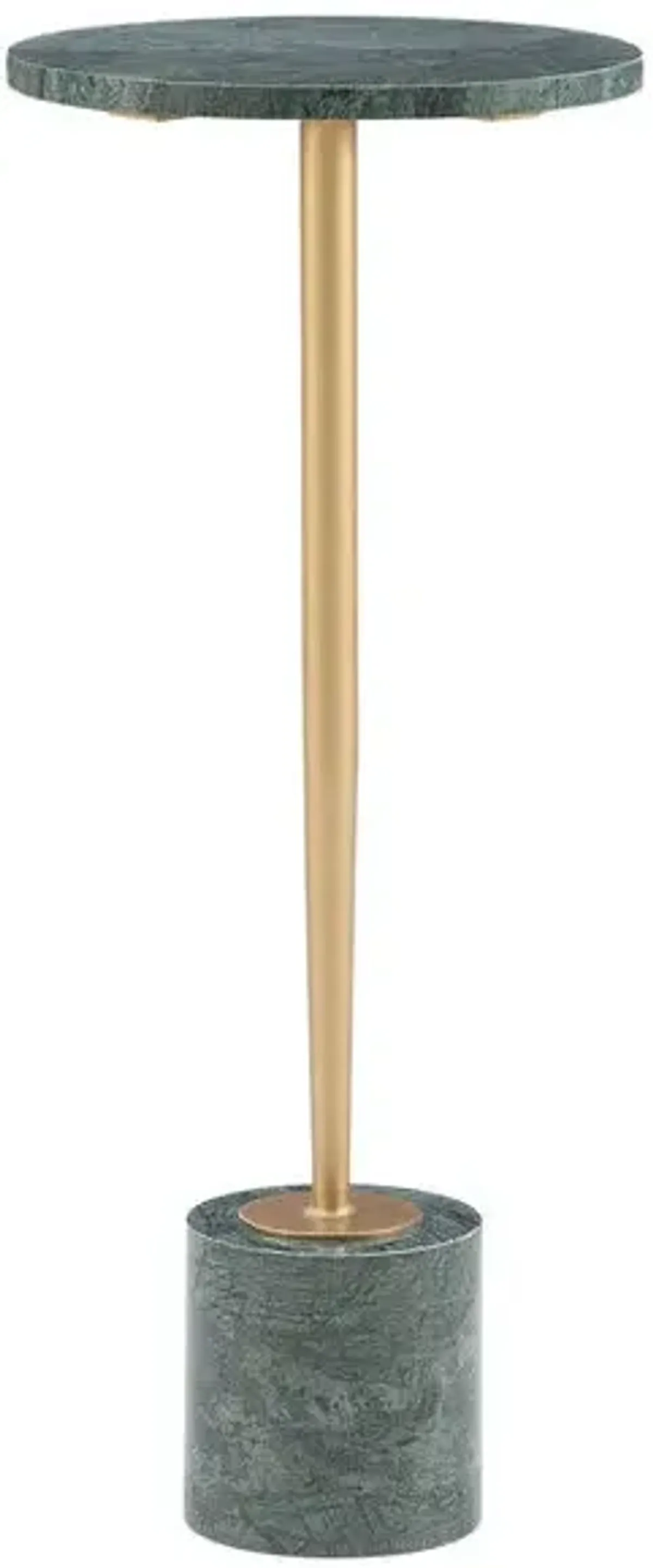 Powell Justine Drink Table Gold with Green Marble