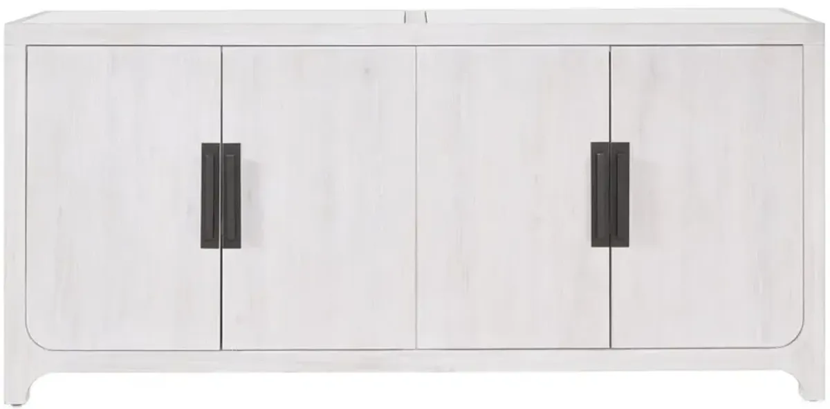 Universal Modern Farmhouse Blair Cool White Credenza Sideboard