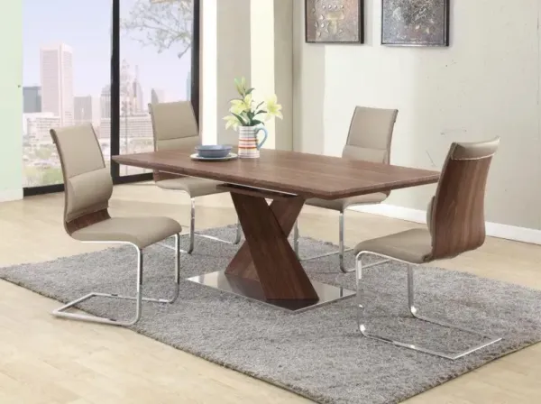 Chintaly Bethany Modern Dining Set with Extendable Table & Chairs