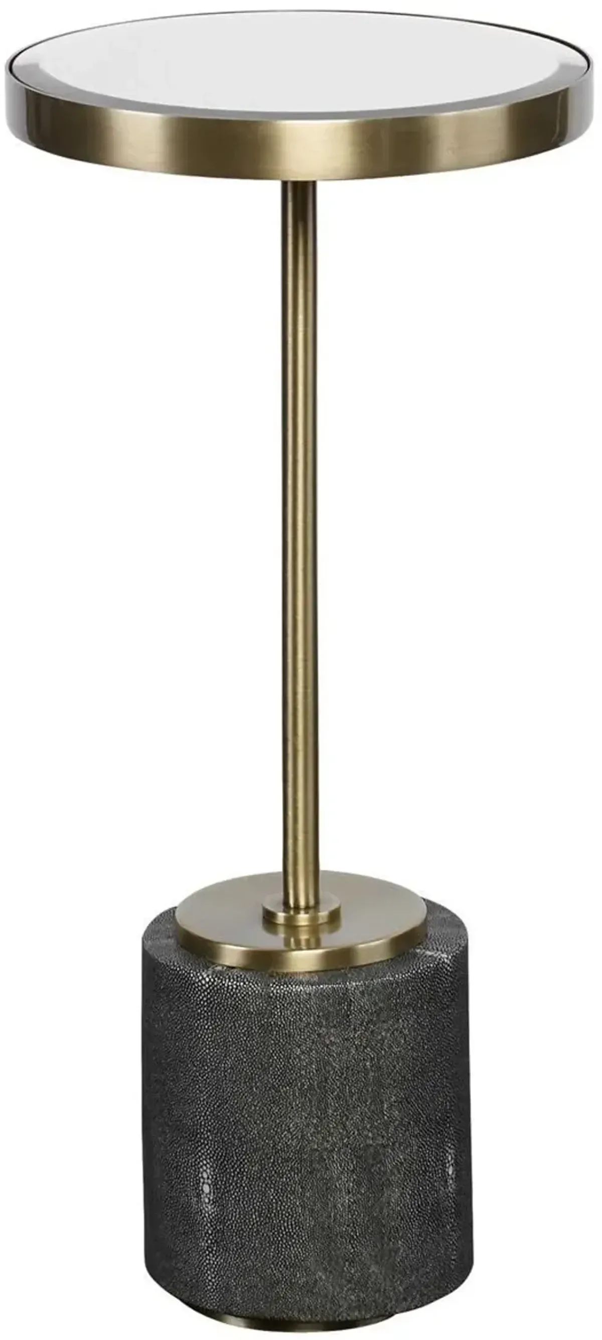 Uttermost Laurier Brushed Brass/Gray Mirrored Accent Table