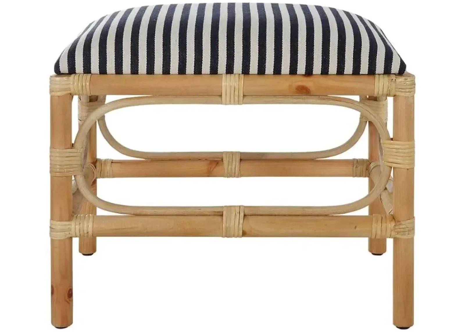 Uttermost Laguna Natural/Navy/White Small Striped Bench