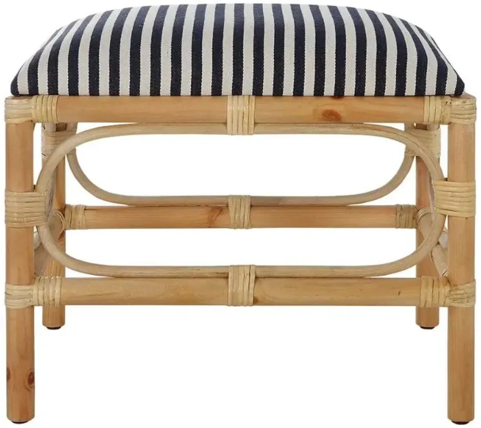 Uttermost Laguna Natural/Navy/White Small Striped Bench