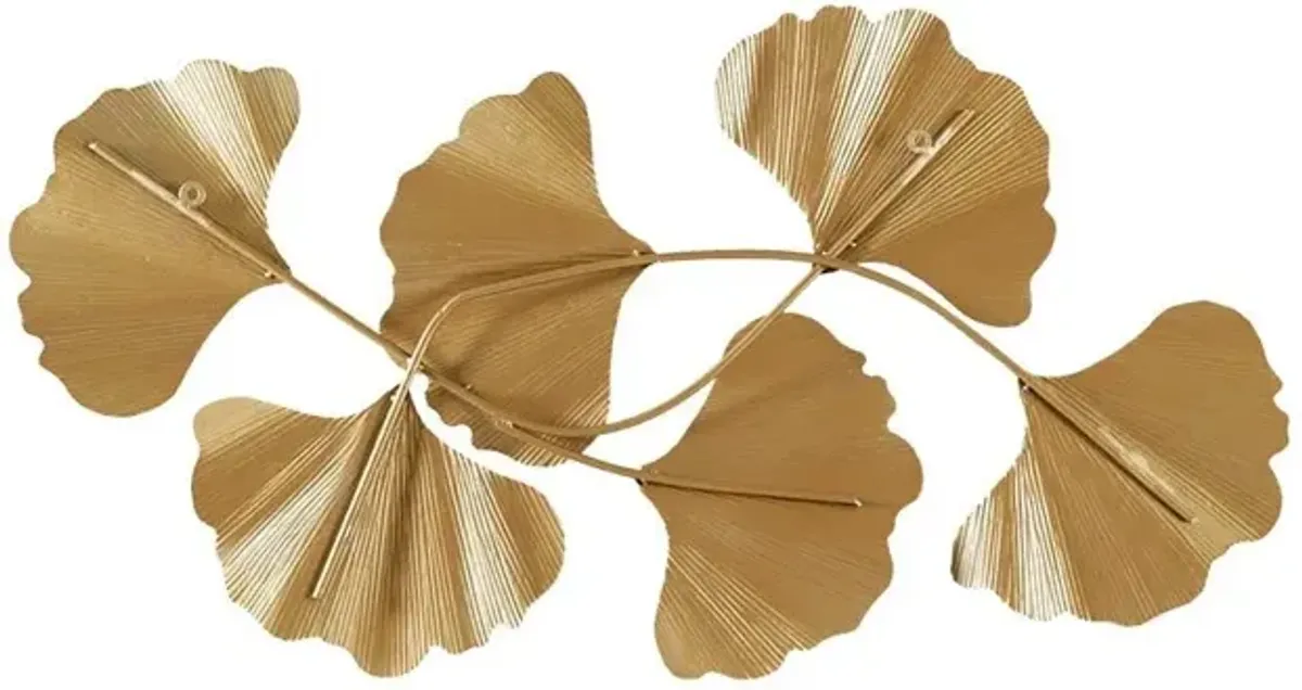 MARTHA STEWART GOLD FAYE GOLD FOIL GINKGO LEAF WALL ART