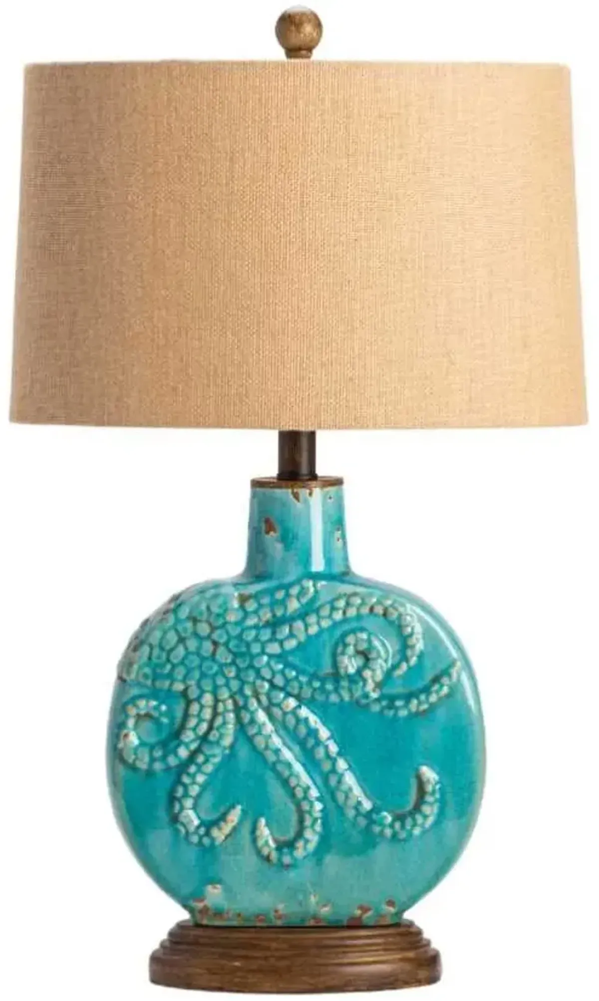 Crestview Deep Ocean Antique Turquoise Table Lamp