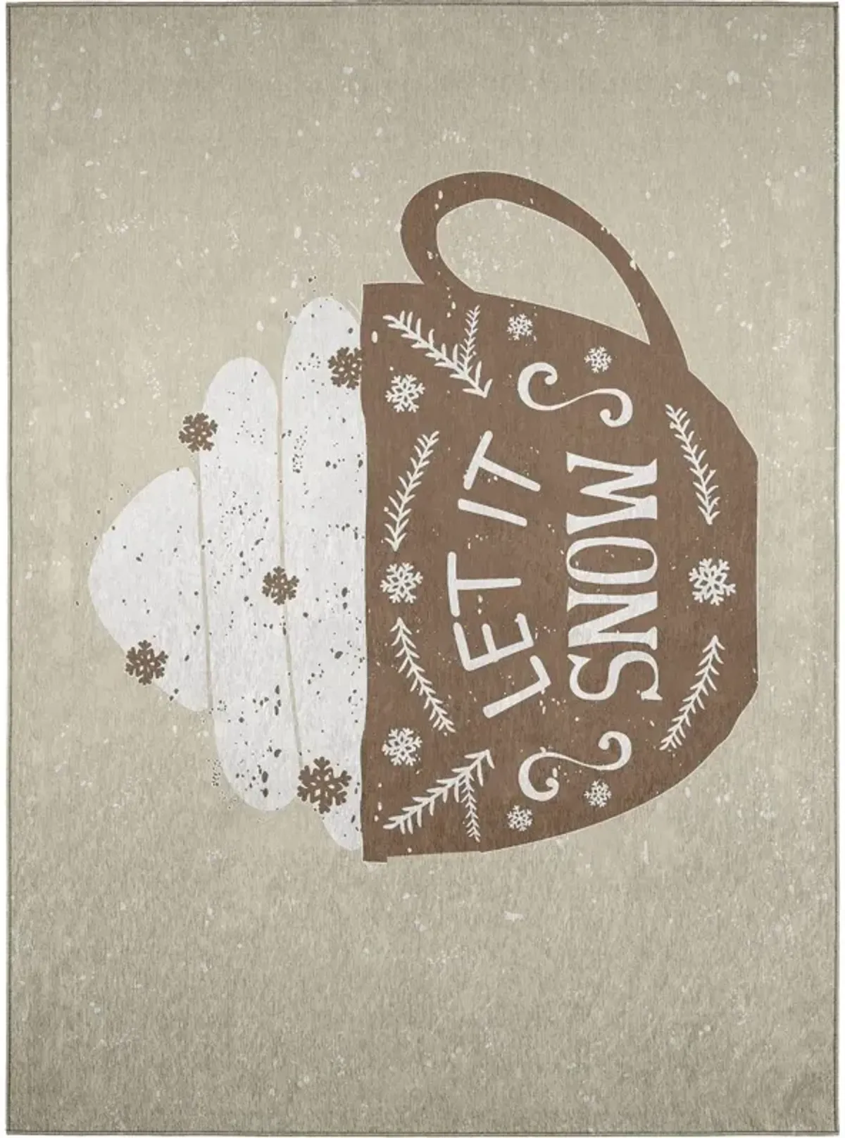 Dalyn Rustic Let It Snow Mug Holiday 5'X8' Rug