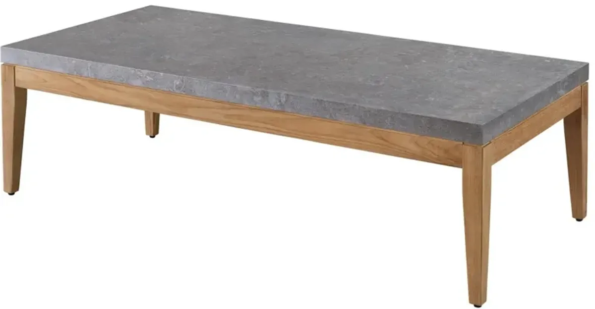 Universal Coastal Living Outdoor Chesapeake Light Gray/Natural Teak Coffee Table