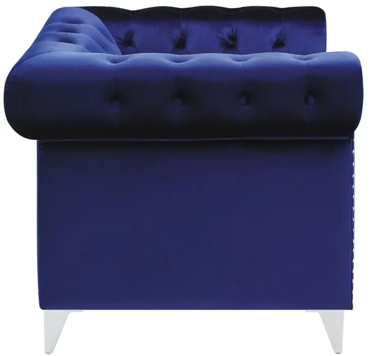 Coaster Bleker Upholstered Tuxedo Arm Tufted Accent Chair Blue