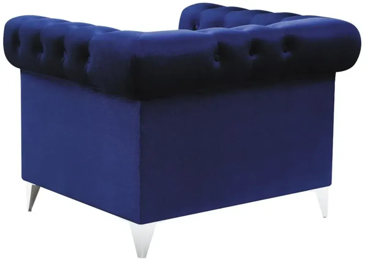 Coaster Bleker Upholstered Tuxedo Arm Tufted Accent Chair Blue