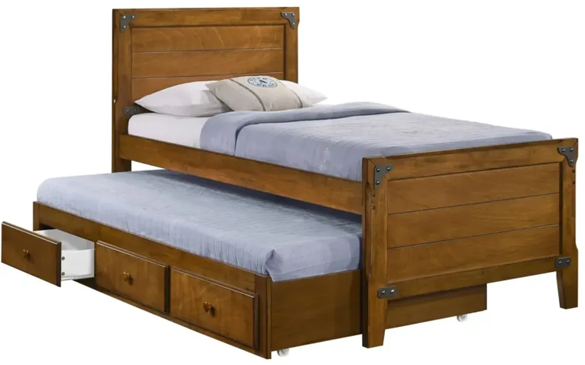 Coaster Granger Wood Twin Storage Captains Bed Rustic Honey