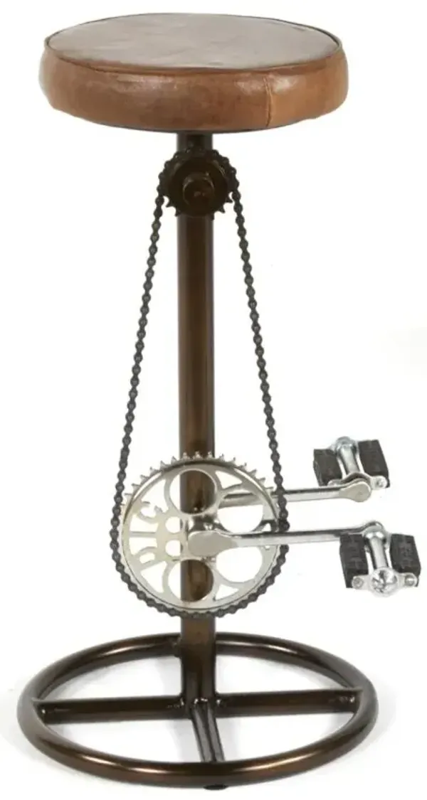 Nest Home Spencer Leather/Iron Bicycle Bar Stool