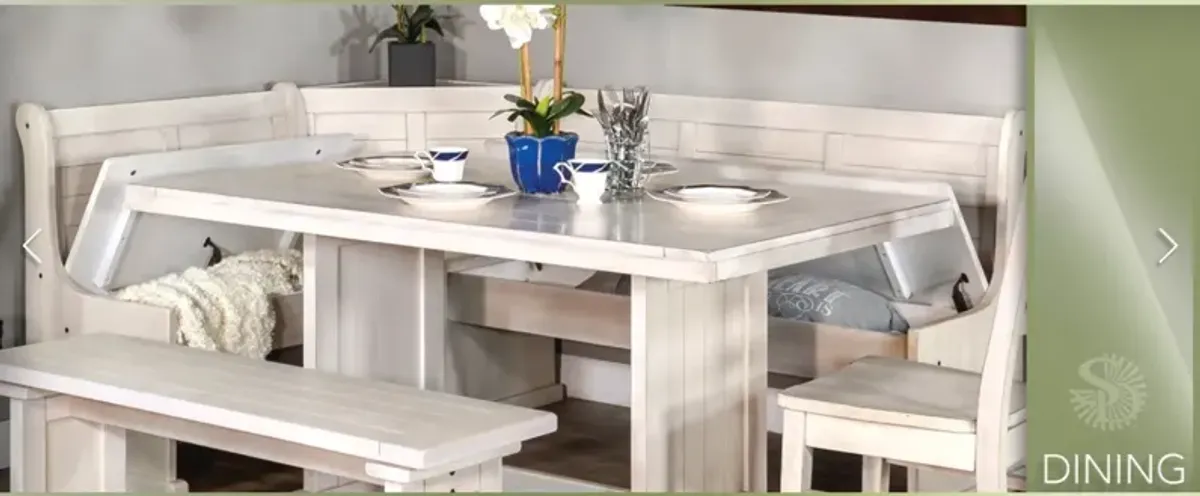 Sunny Designs Bayside Marble White Breakfast Nook