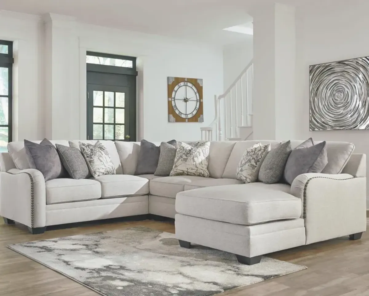 Ashley Dellara 4-Piece Sectional with Chaise Right-Arm Facing Chalk