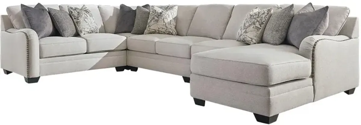 Ashley Dellara 4-Piece Sectional with Chaise Right-Arm Facing Chalk