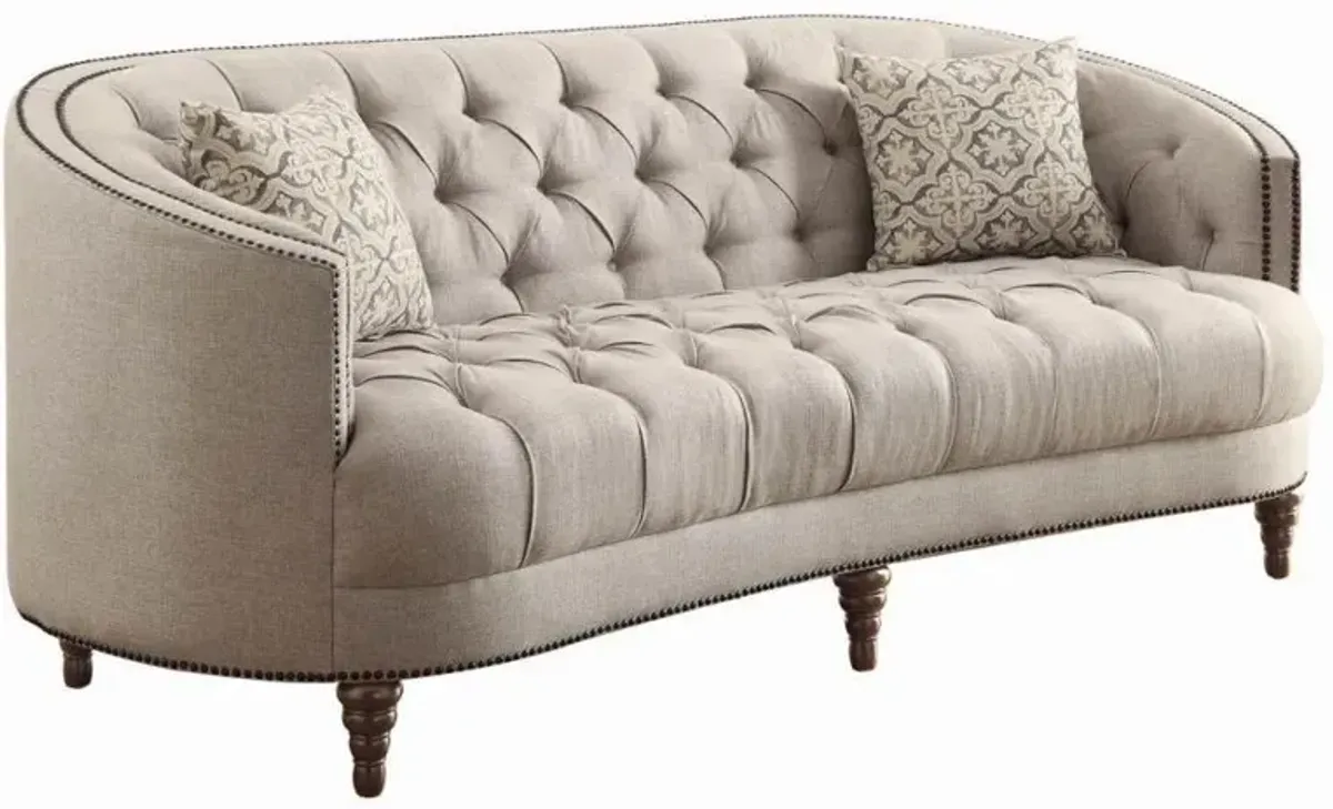 Coaster Avonlea Upholstered Sloped Arm Sofa Grey Fabric